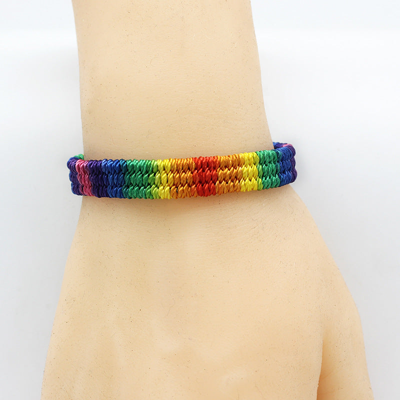 Hand-woven Base Rainbow Multicolor Unisex Nepal Bracelets
