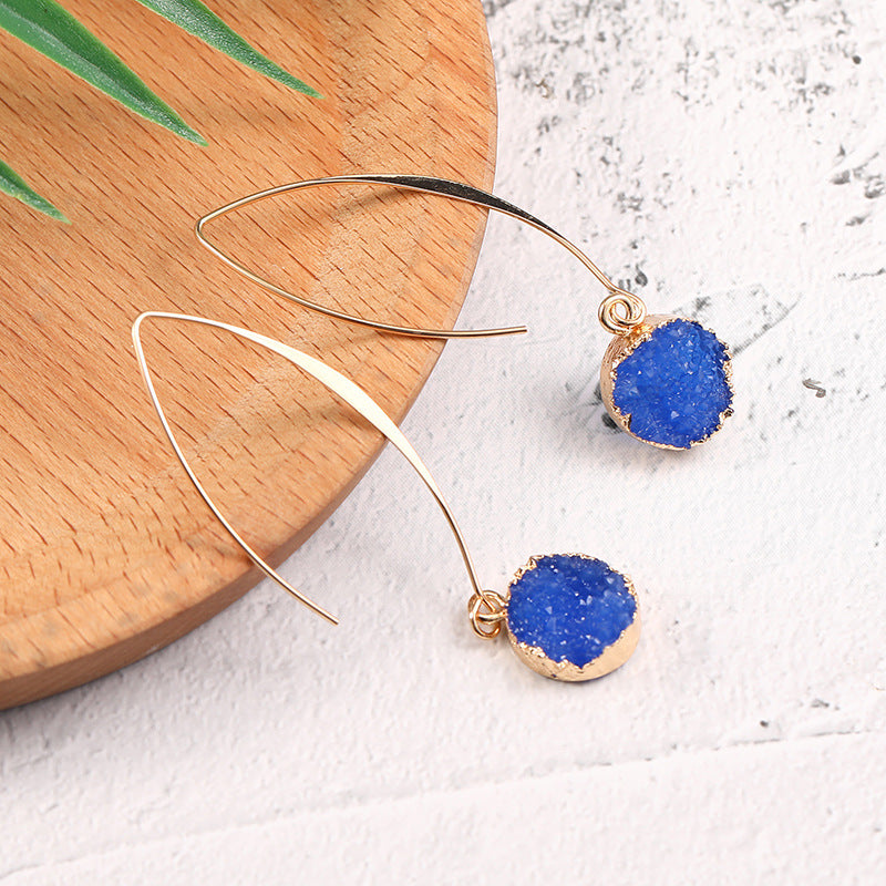 Women's Vintage Geometric Round Vug Long Copper Ear Hook Earrings