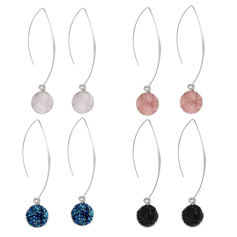 Women's Vintage Geometric Round Vug Long Copper Ear Hook Earrings