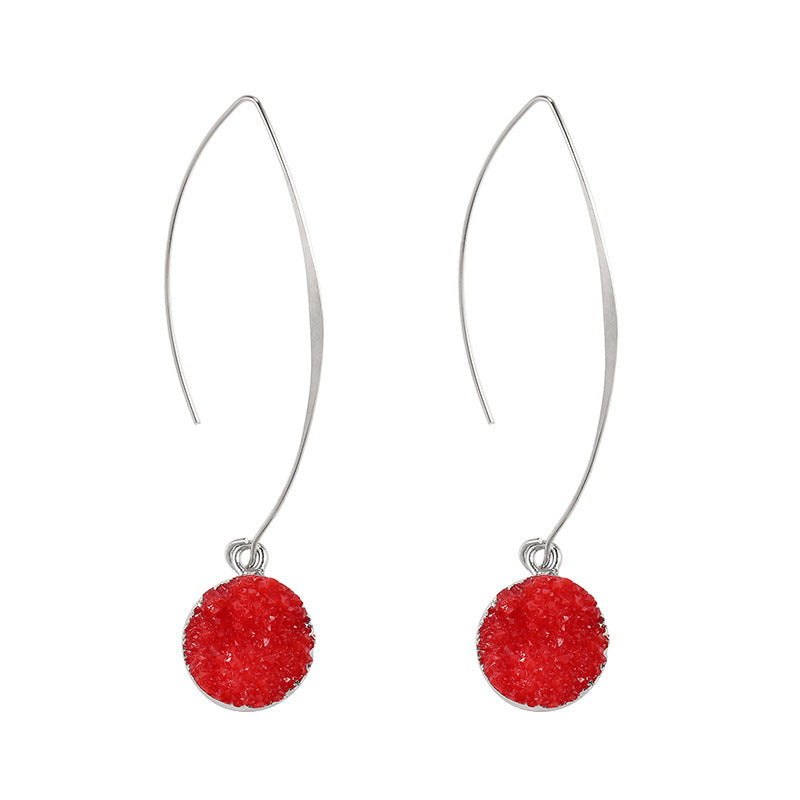 Women's Vintage Geometric Round Vug Long Copper Ear Hook Earrings
