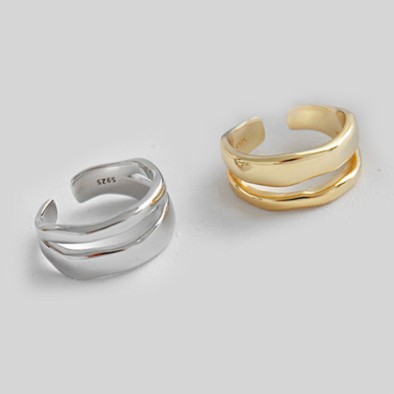Irregular Line Fashionable Simple Design Sensitive Body Hollow Rings