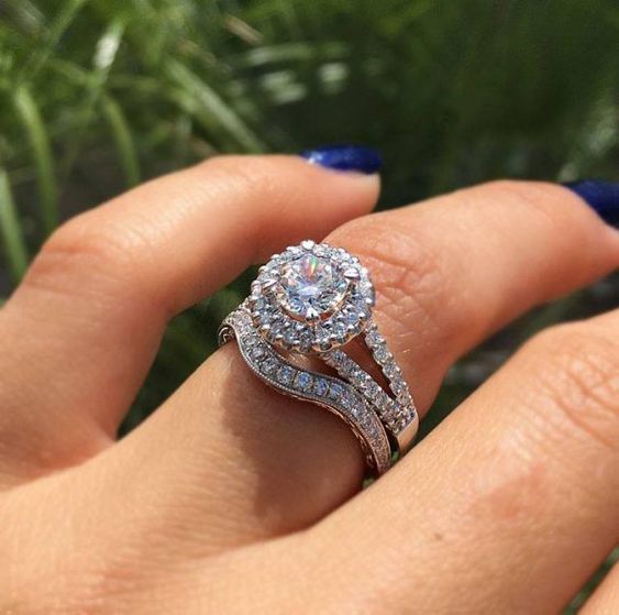 Double Layer Tiger Claws Square Zircon Ring