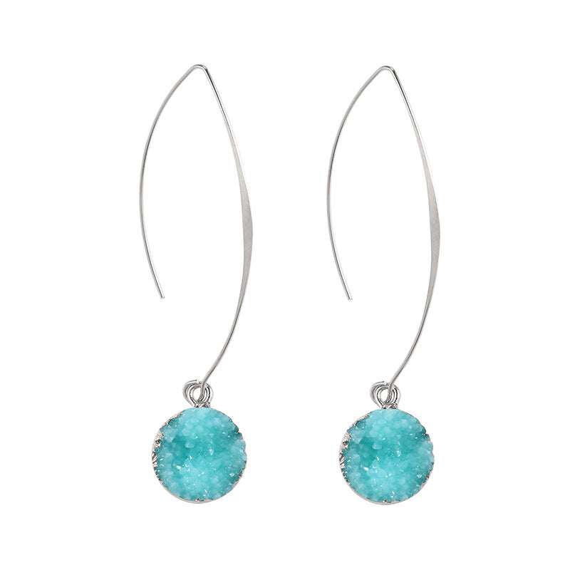 Women's Vintage Geometric Round Vug Long Copper Ear Hook Earrings