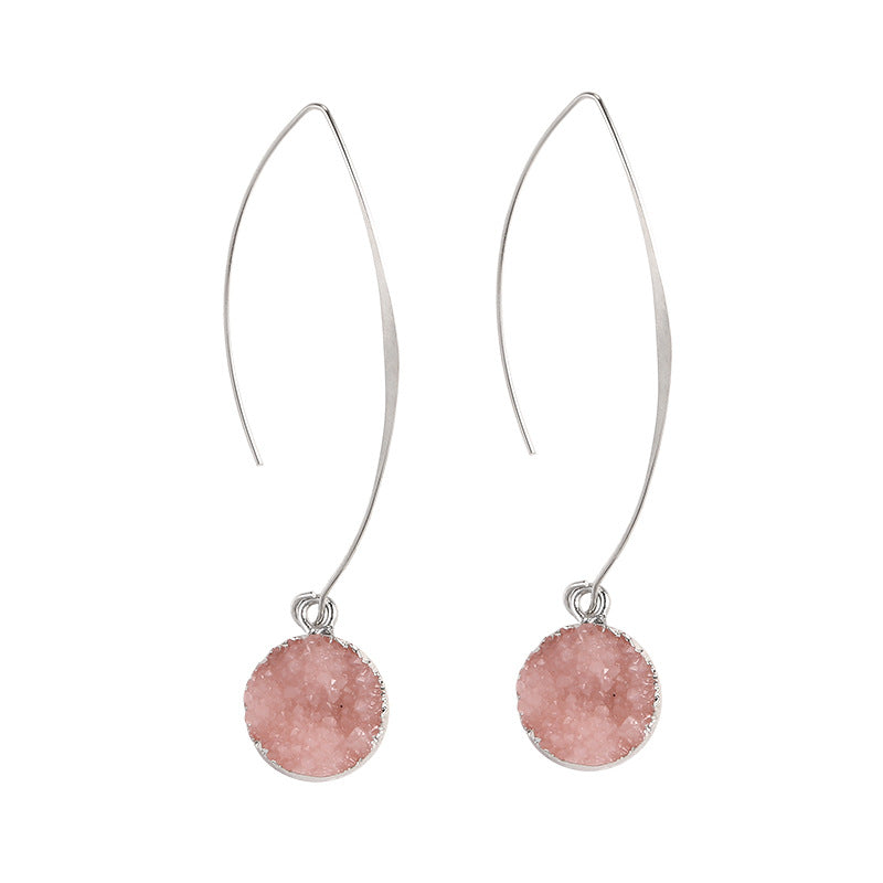 Women's Vintage Geometric Round Vug Long Copper Ear Hook Earrings