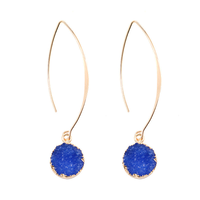 Women's Vintage Geometric Round Vug Long Copper Ear Hook Earrings