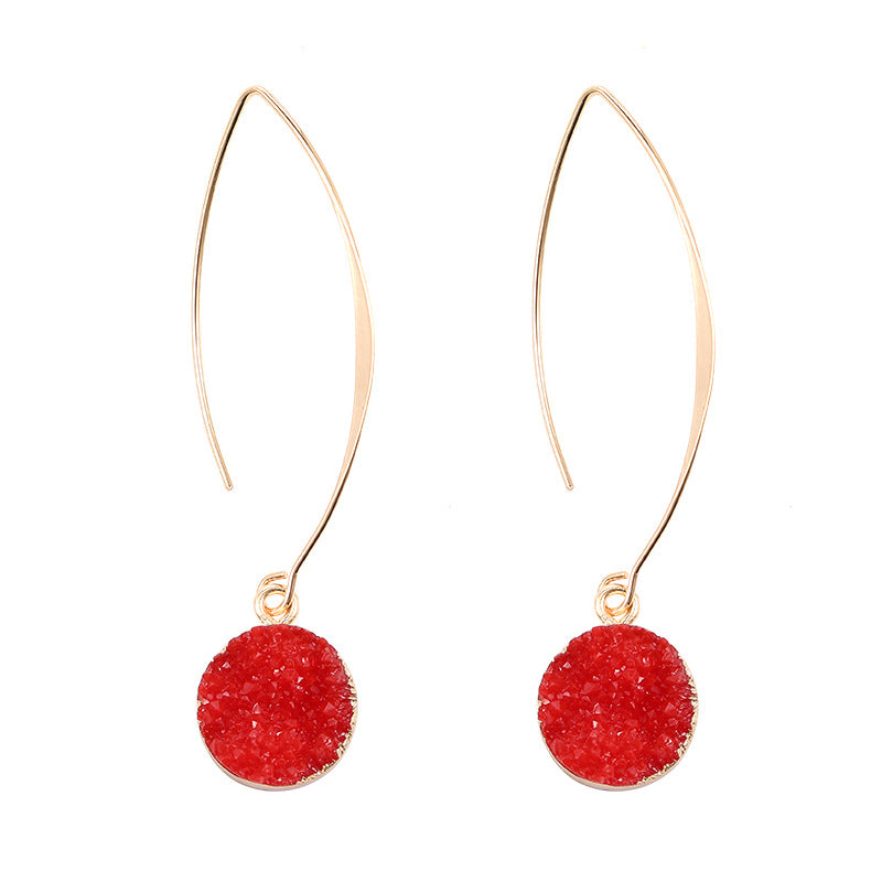 Women's Vintage Geometric Round Vug Long Copper Ear Hook Earrings