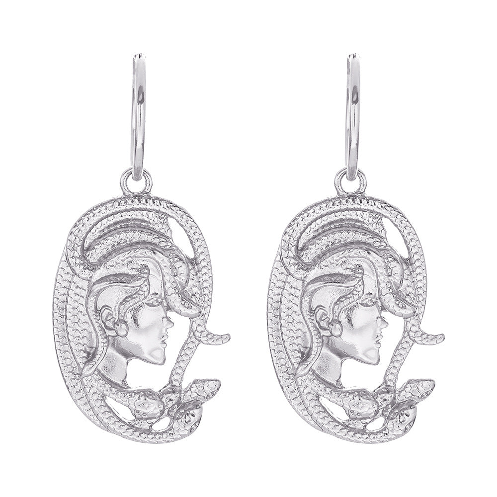 Metal Snake Retro Diamonds Punk Long Gothic Ear Earrings