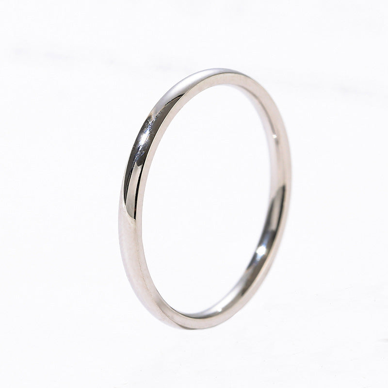 Fine Glossy Simple Niche Design Stainless Rings