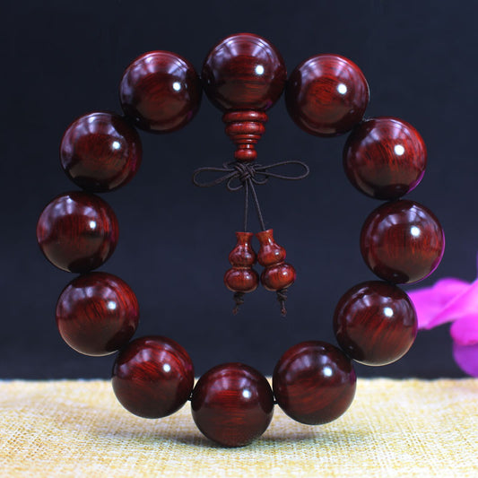 Women's & Men's Rhinoceros Horn Rosewood Prayer Bead High Density Lobular Scattered Beads Bracelet