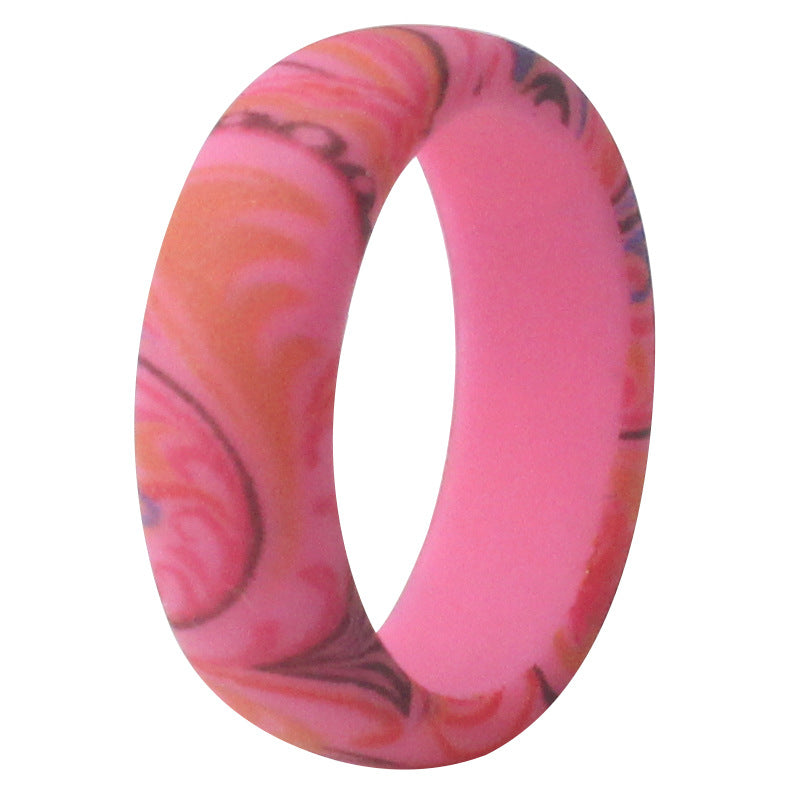 Sports Outdoor Silica Gel Printed Paisley Ring
