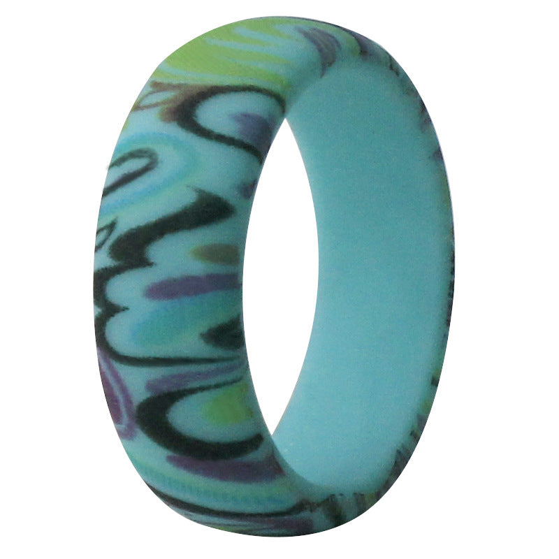 Sports Outdoor Silica Gel Printed Paisley Ring