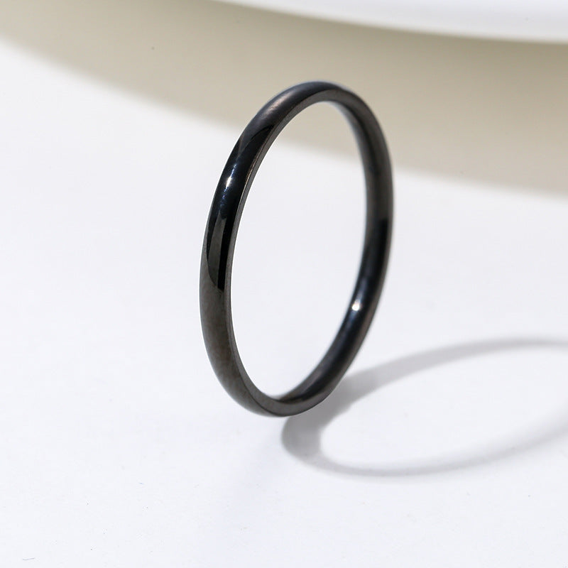 Fine Glossy Simple Niche Design Stainless Rings