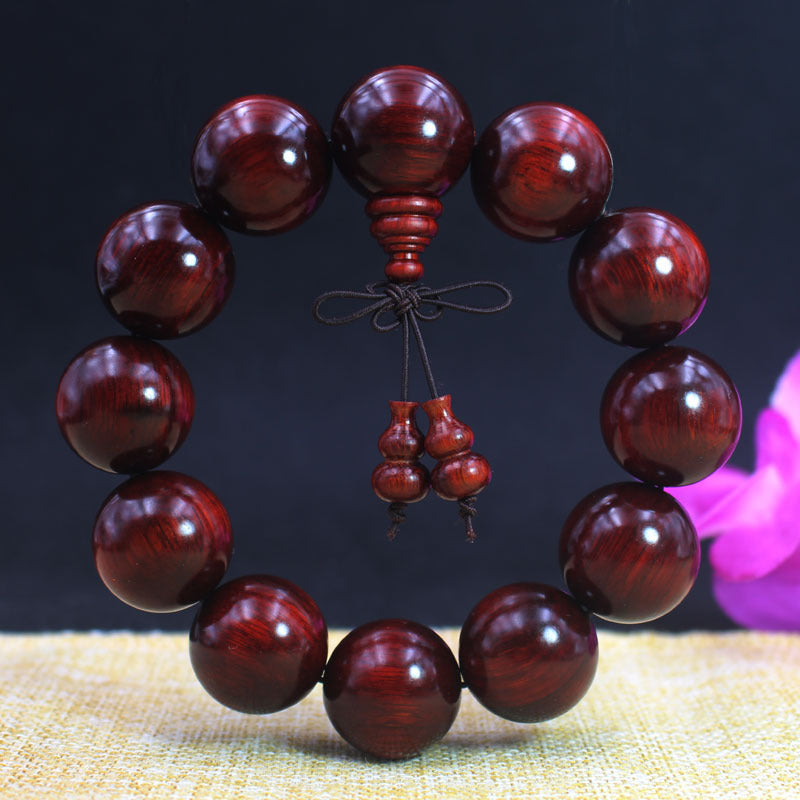 Women's & Men's Rhinoceros Horn Rosewood Prayer Bead High Density Lobular Scattered Beads Bracelet