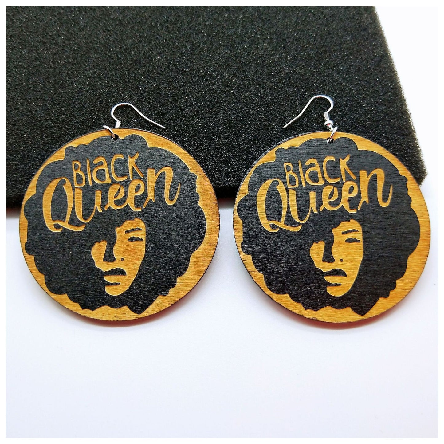 Wooden Fashion Personality Geometry African Black Earrings