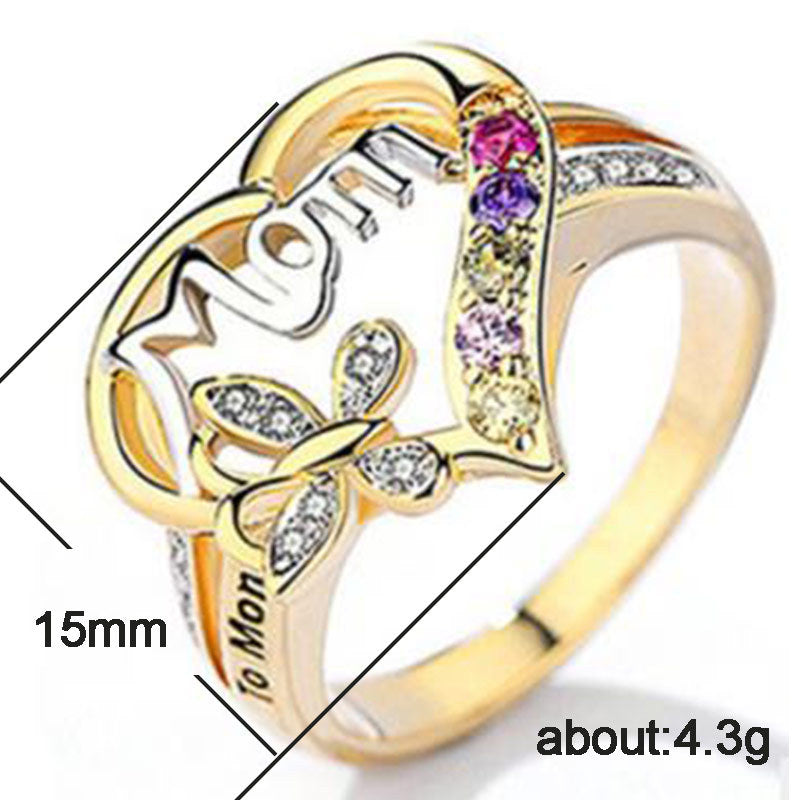 Women's Shi Hand Heart Shape Mom Mother's Rings