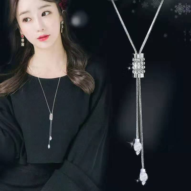 Women's Flower Pearl Sweater Chain Fresh Temperament Necklaces