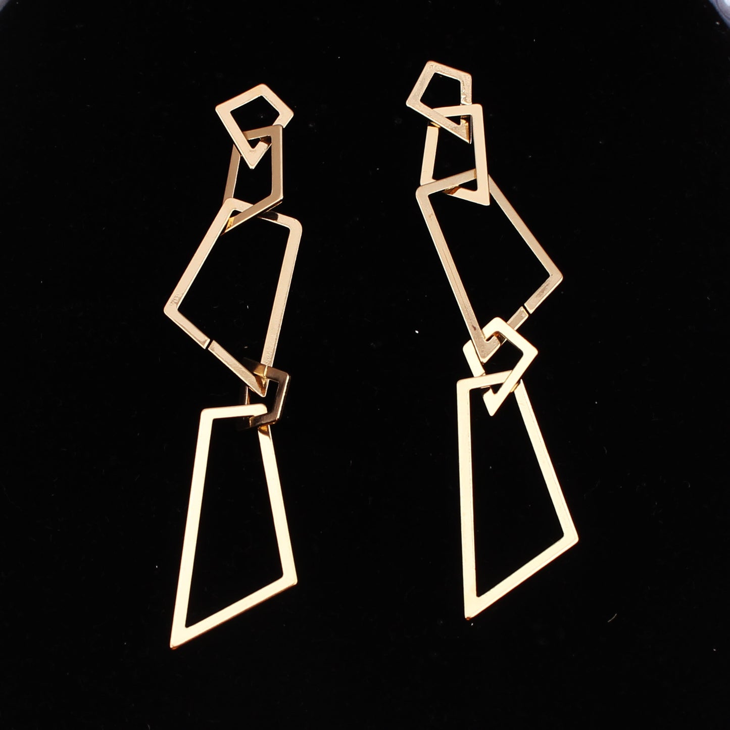 Simple Pierced Geometric Fashionable Temperamental Frosty Earrings