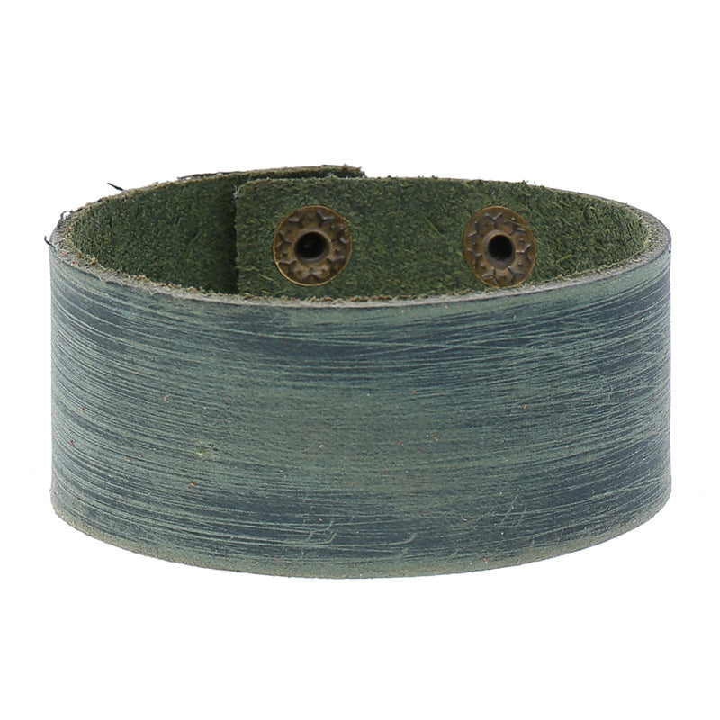 Men's Simple Retro Light Board Cattle Leather Bracelet