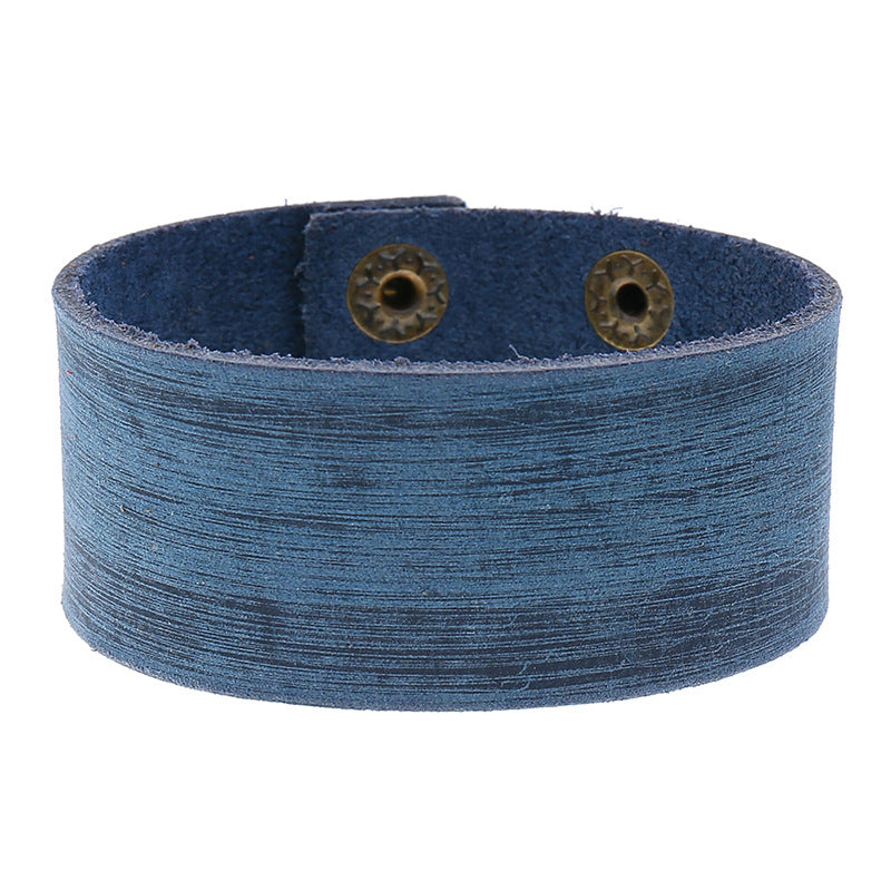 Men's Simple Retro Light Board Cattle Leather Bracelet