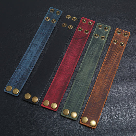 Men's Simple Retro Light Board Cattle Leather Bracelet
