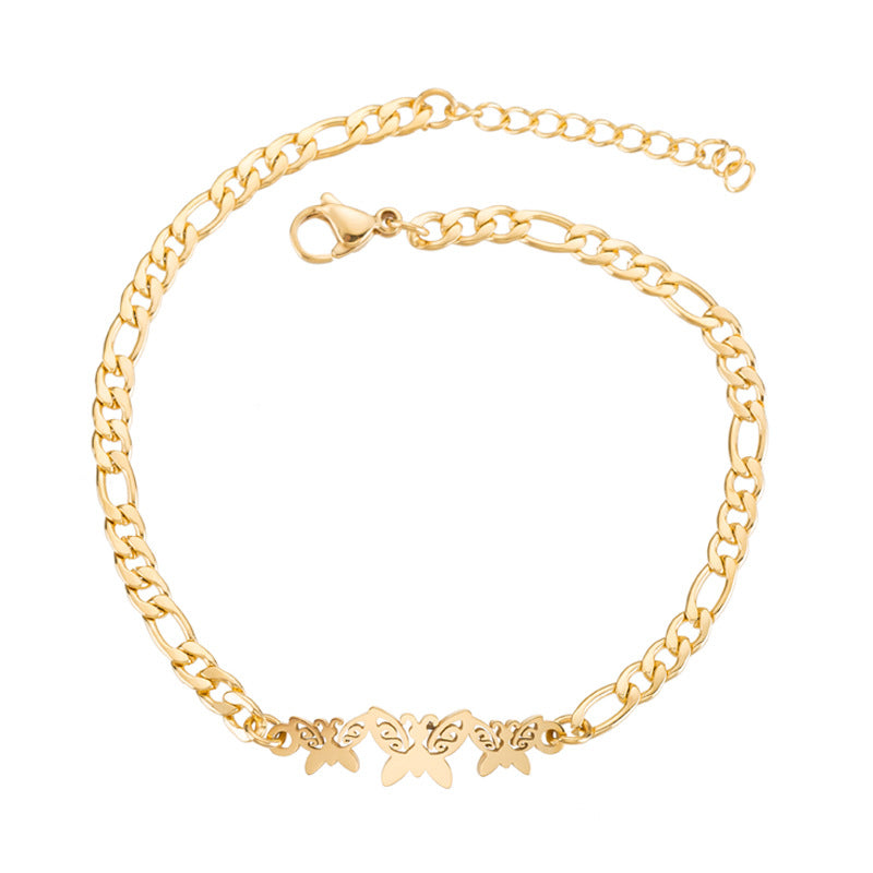 Women's Steel Butterfly Christmas Female Snowflake Elephant Love Bracelets