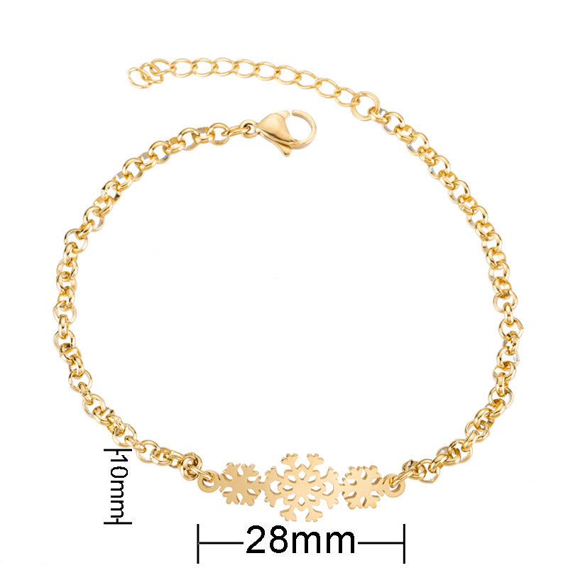 Women's Steel Butterfly Christmas Female Snowflake Elephant Love Bracelets