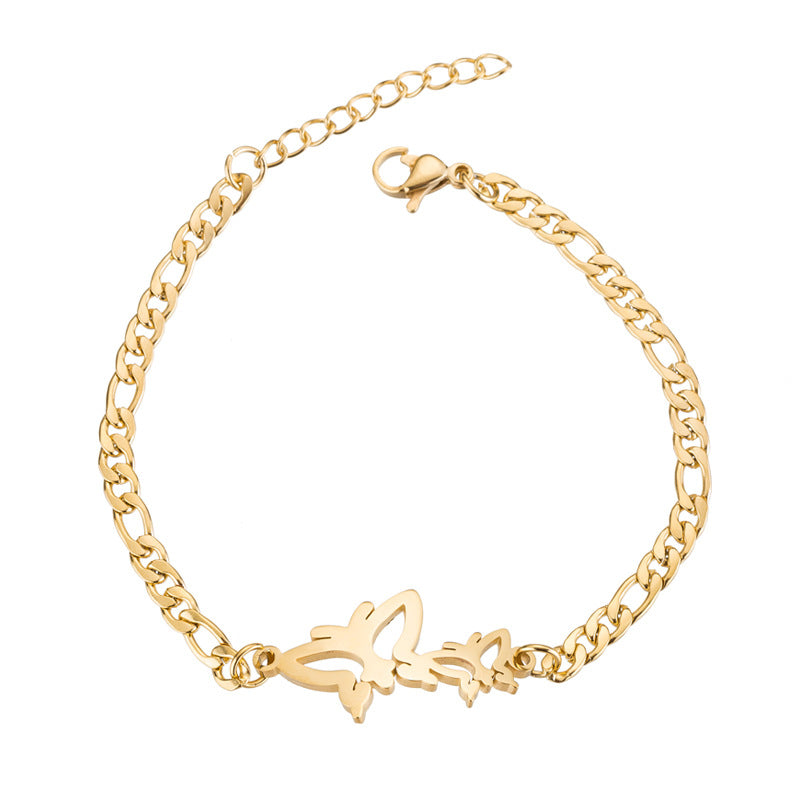 Women's Steel Butterfly Christmas Female Snowflake Elephant Love Bracelets