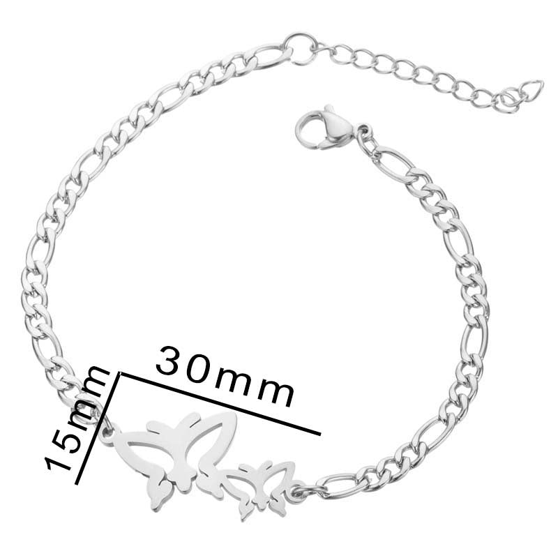 Women's Steel Butterfly Christmas Female Snowflake Elephant Love Bracelets