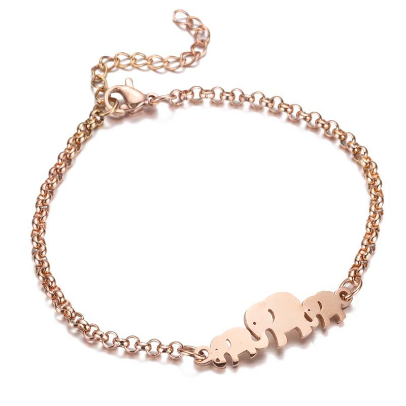 Women's Steel Butterfly Christmas Female Snowflake Elephant Love Bracelets