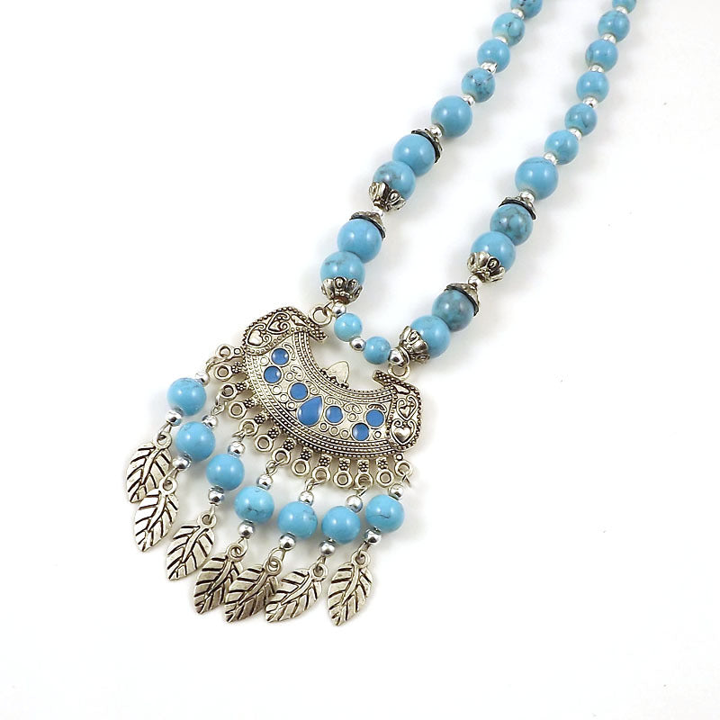 Ethnic Tibetan Colorful Beads Female Phoenix Necklace