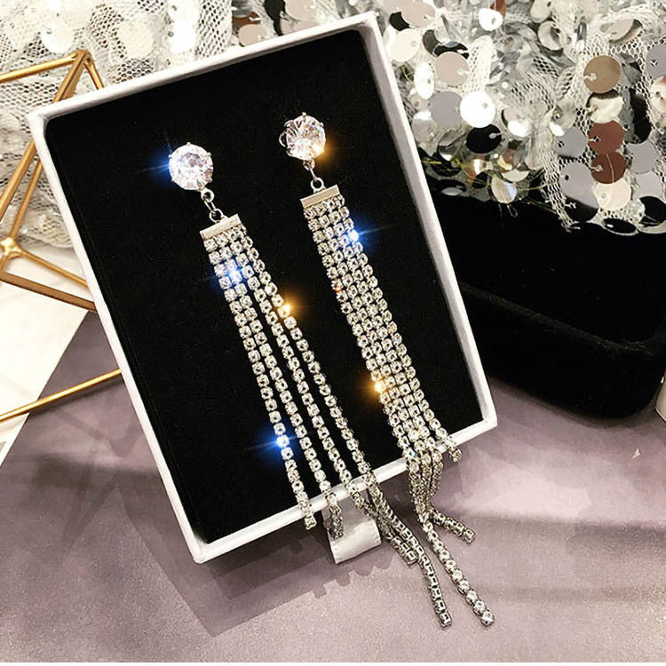 Tassel Female Temperamental Long Eardrops Face Rings