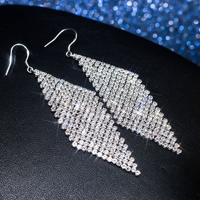 Tassel Female Temperamental Long Eardrops Face Rings