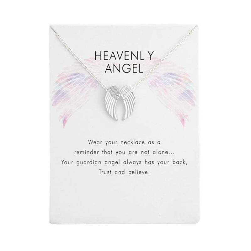 Unique Charming Angel Wings Card Accessories Necklaces