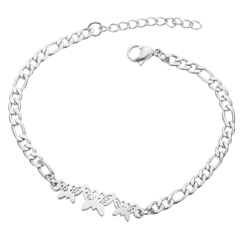 Women's Steel Butterfly Christmas Female Snowflake Elephant Love Bracelets
