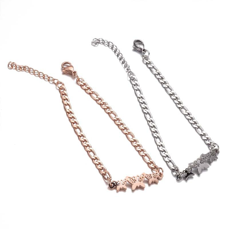 Women's Steel Butterfly Christmas Female Snowflake Elephant Love Bracelets