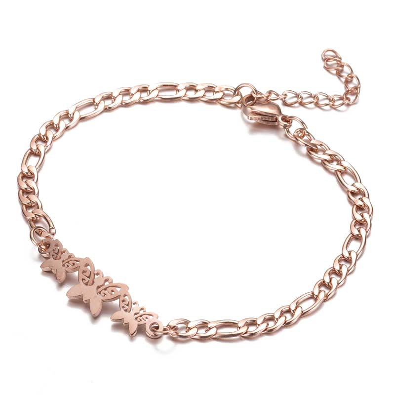 Women's Steel Butterfly Christmas Female Snowflake Elephant Love Bracelets