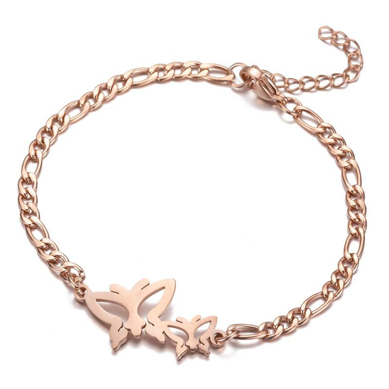 Women's Steel Butterfly Christmas Female Snowflake Elephant Love Bracelets