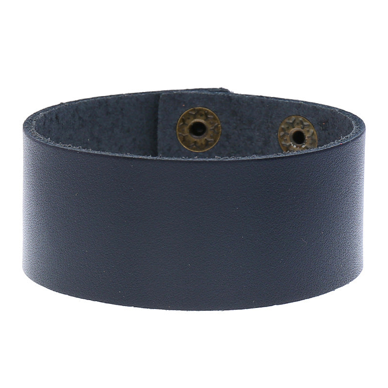 Men's Simple Retro Light Board Cattle Leather Bracelet