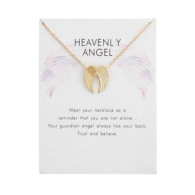 Unique Charming Angel Wings Card Accessories Necklaces