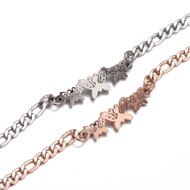 Women's Steel Butterfly Christmas Female Snowflake Elephant Love Bracelets
