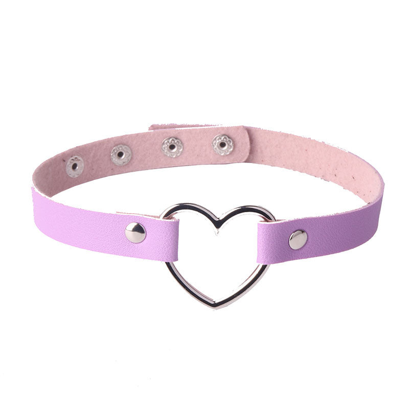 Women's Soft Large Peach Heart-shaped Neck Band Necklaces