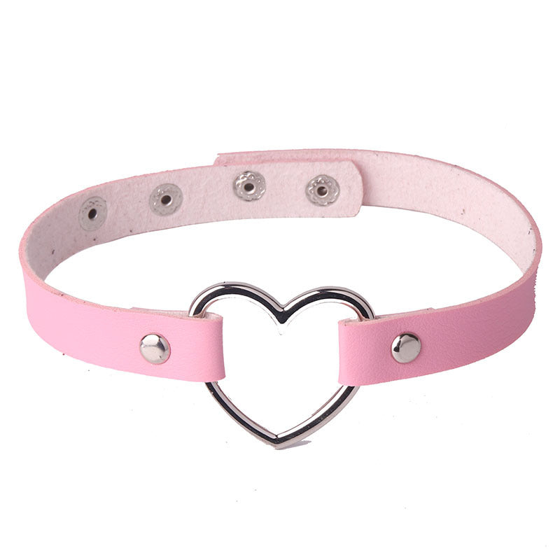 Women's Soft Large Peach Heart-shaped Neck Band Necklaces