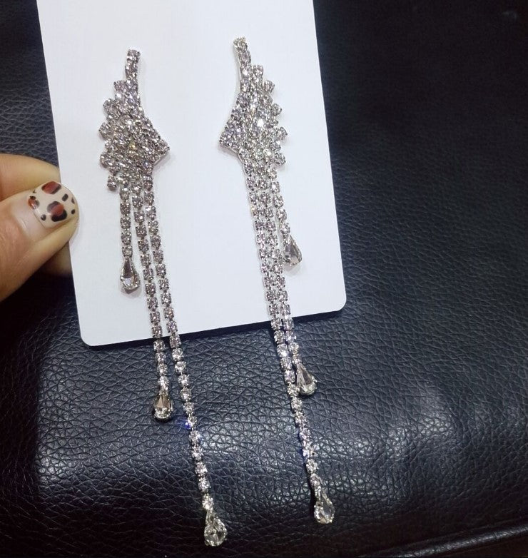 Sier Needle Country Long Tassel Fashion Earrings