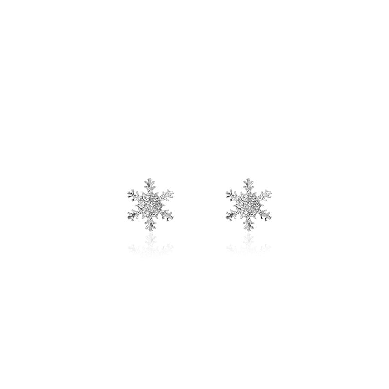 Korean Style Sier Snowflake Ear Long Personalized Earrings