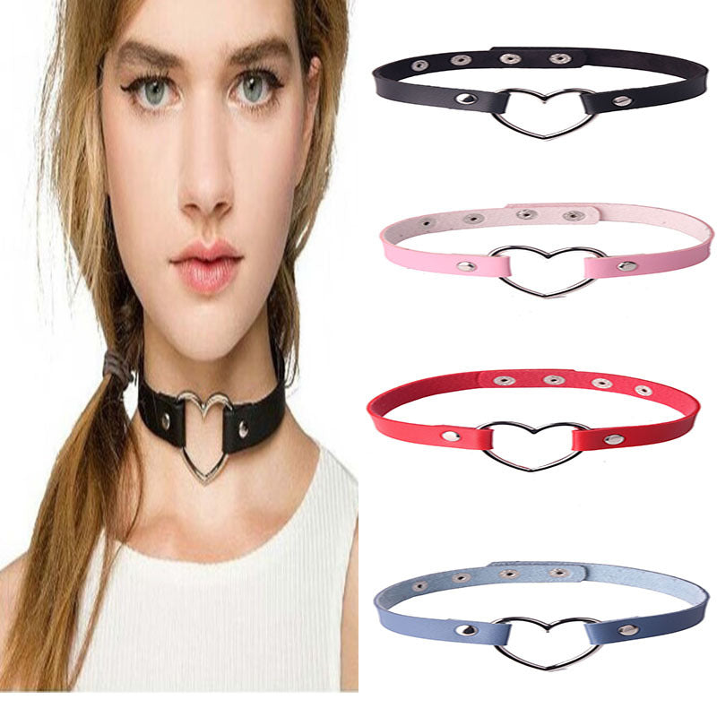 Women's Soft Large Peach Heart-shaped Neck Band Necklaces