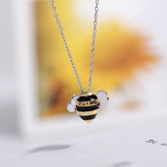 Fashion Cute Dripping Bee Two-tone Splendid Necklaces