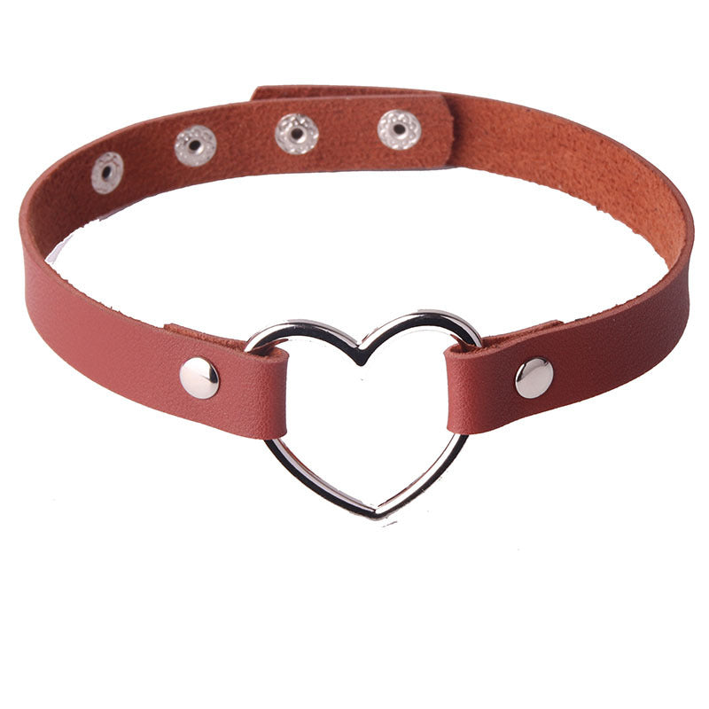 Women's Soft Large Peach Heart-shaped Neck Band Necklaces
