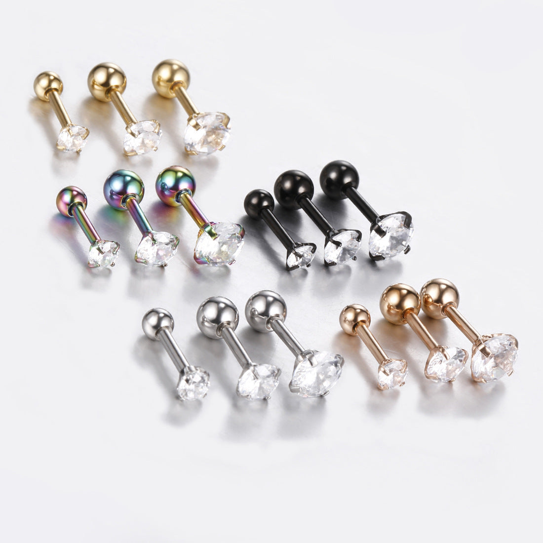 Stainless Steel Zircon Popular Bone Nail Rings