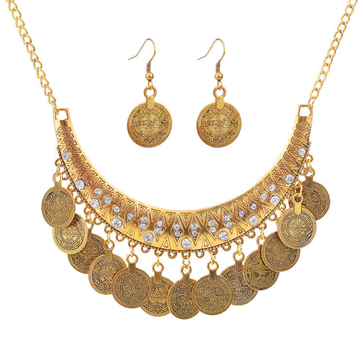 Fashion Metal Simple Punk Coin Suite Earrings