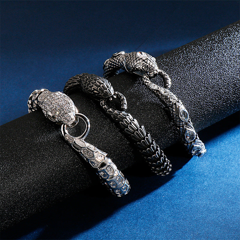 Men's Stainless Steel Snake Fashion Trend Creative Personality Bracelet